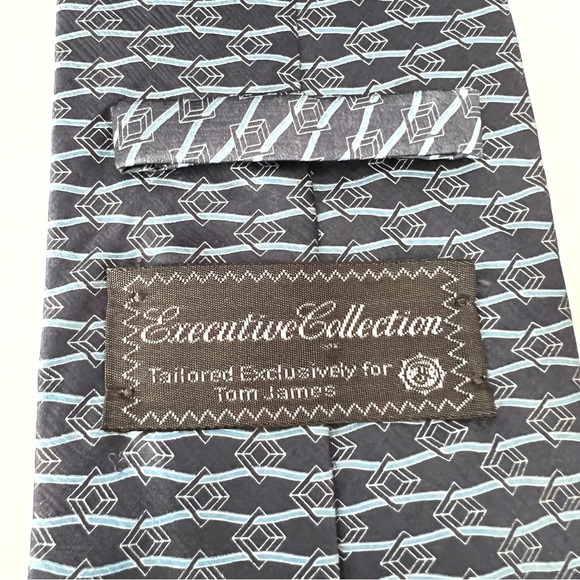Men's 100% Silk Ties - Blue, Gray, Black - Picture 7 of 8